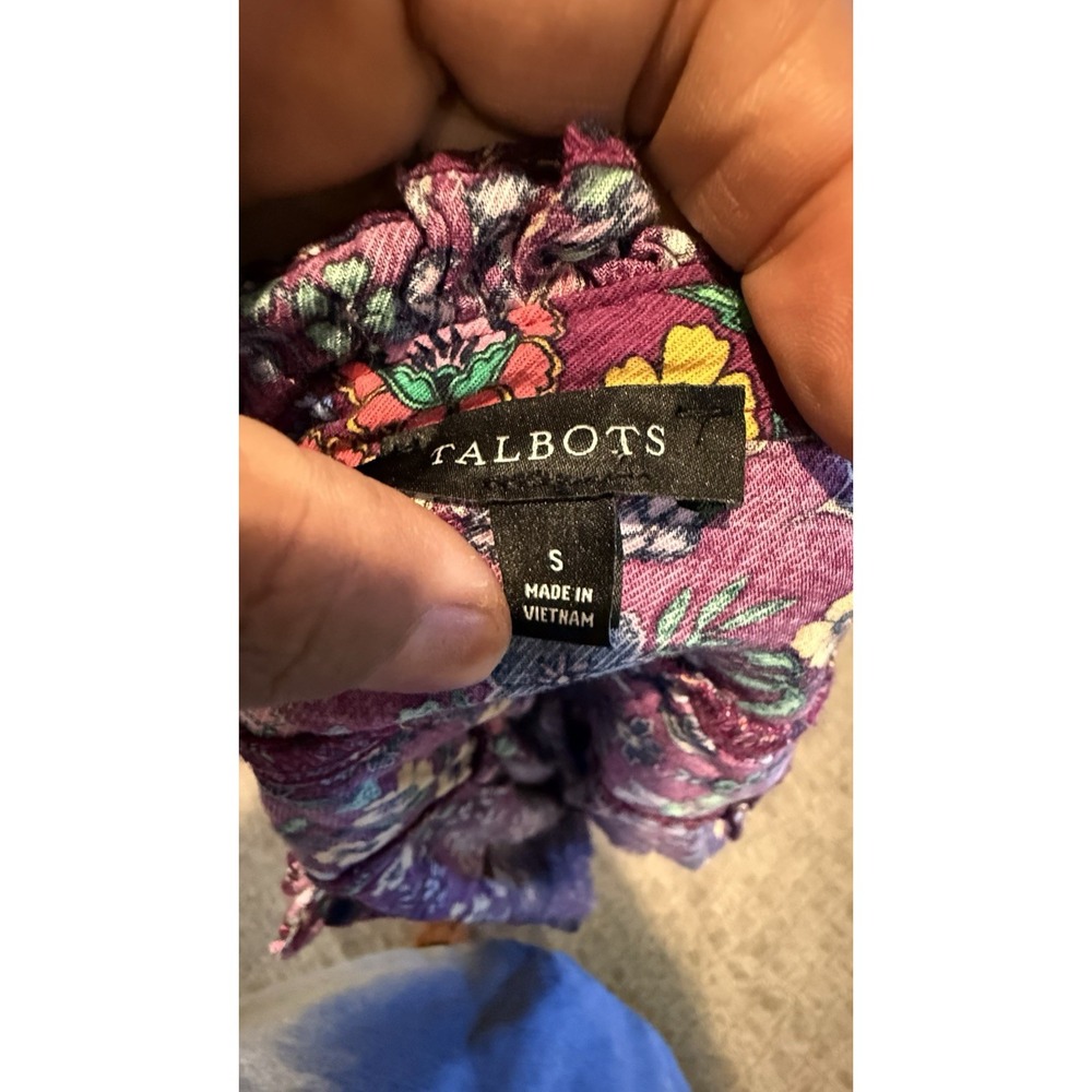 TALBOTS Shirred Neck Floral Top Women's Size S Blossom Party‎ - Picture 6 of 6